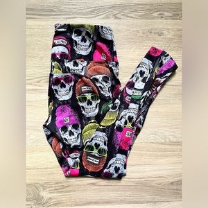 Skull High Waisted Leggings - L